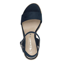 Tamaris Womens Tamaris Womens Navy High-Heel Sandal 1-28300-42