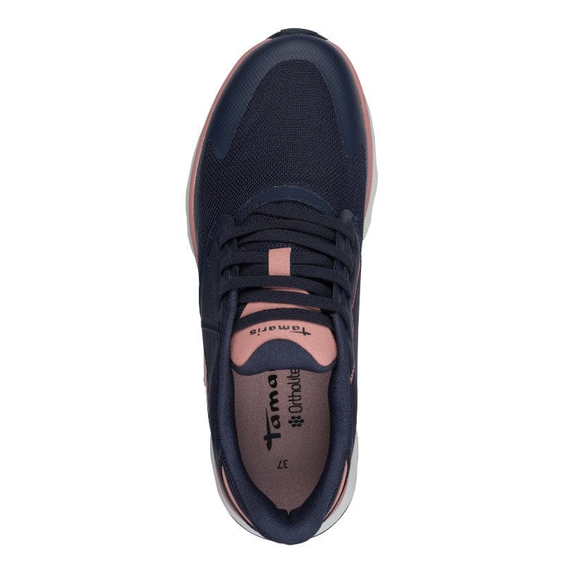 Tamaris Womens Tamaris Womens Navy Lace Up Fashion Trainer 1-23700-44