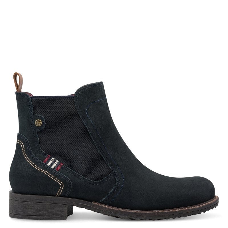 Tamaris Womens Tamaris Womens Navy Leather High Ankle Boots 1-25821-45