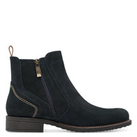 Tamaris Womens Tamaris Womens Navy Leather High Ankle Boots 1-25821-45