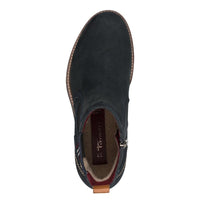 Tamaris Womens Tamaris Womens Navy Leather High Ankle Boots 1-25821-45