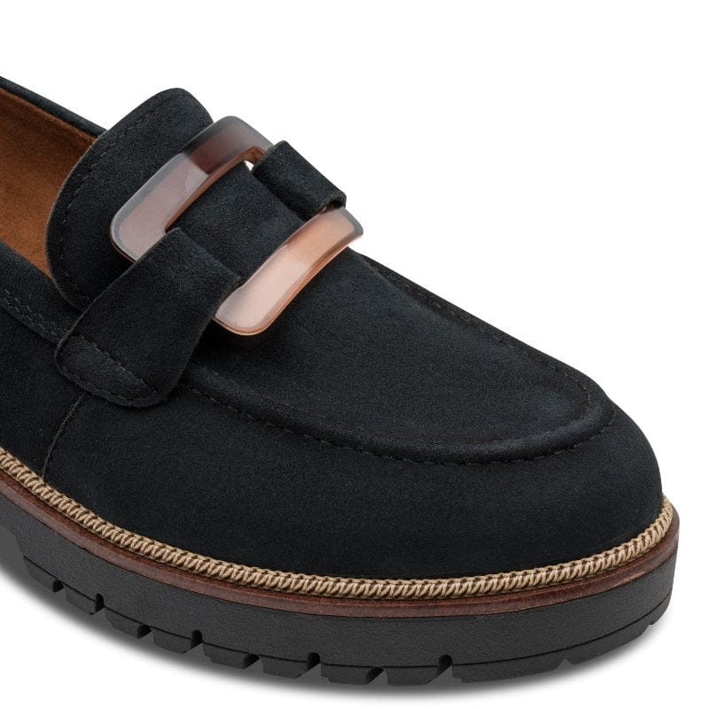 Tamaris Womens Tamaris Womens Navy Slip On Leather Shoes 1-24722-43