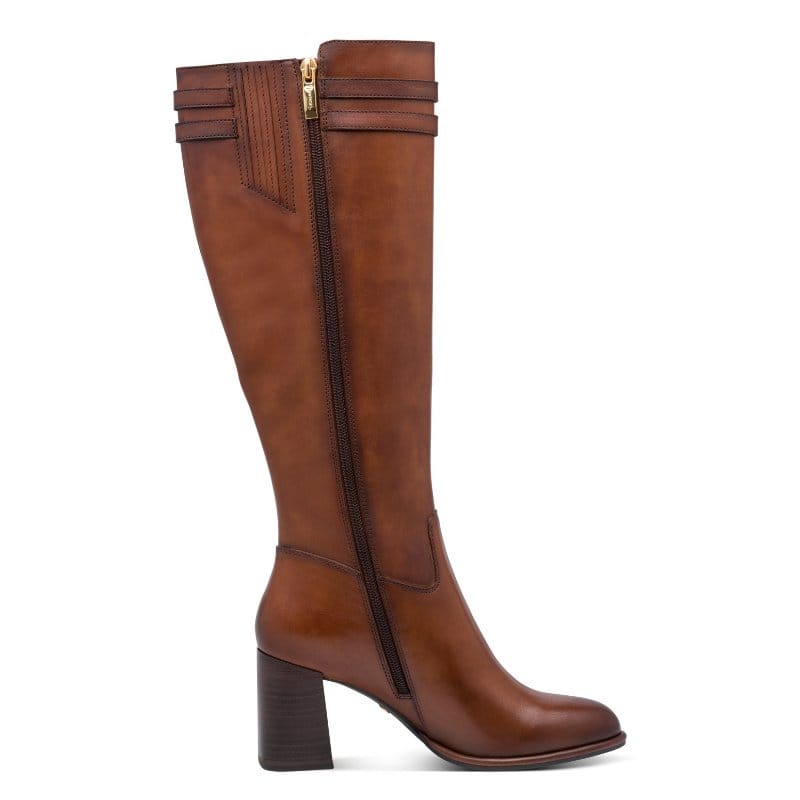 Tamaris Womens Tamaris Womens Tan Block Heel Leather High Knee Boot 1-25547-47