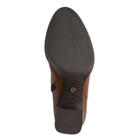 Tamaris Womens Tamaris Womens Tan Side Zip Block Heel Leather Ankle Boot 1-25390-47