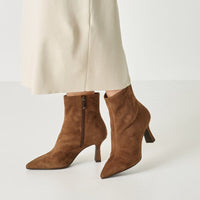 Tamaris Womens Tamaris Womens Tan Side Zip Leather Ankle Boot 1-25358-45
