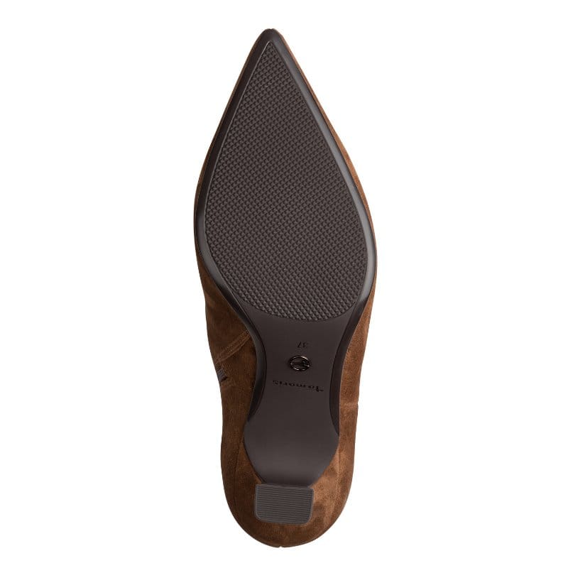 Tamaris Womens Tamaris Womens Tan Side Zip Leather Ankle Boot 1-25358-45