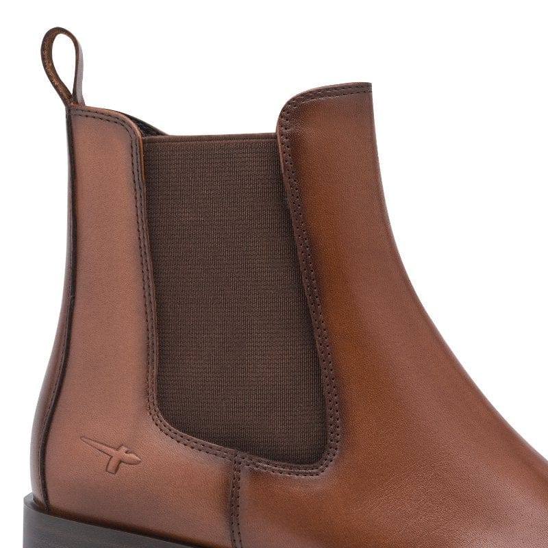 Tamaris Womens Tamaris Womens Tan Side Zip Leather Ankle Boot 1-25361-47
