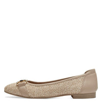 Tamaris Womens Tamaris Womens Taupe Ballerina Shoe 1-22112-42