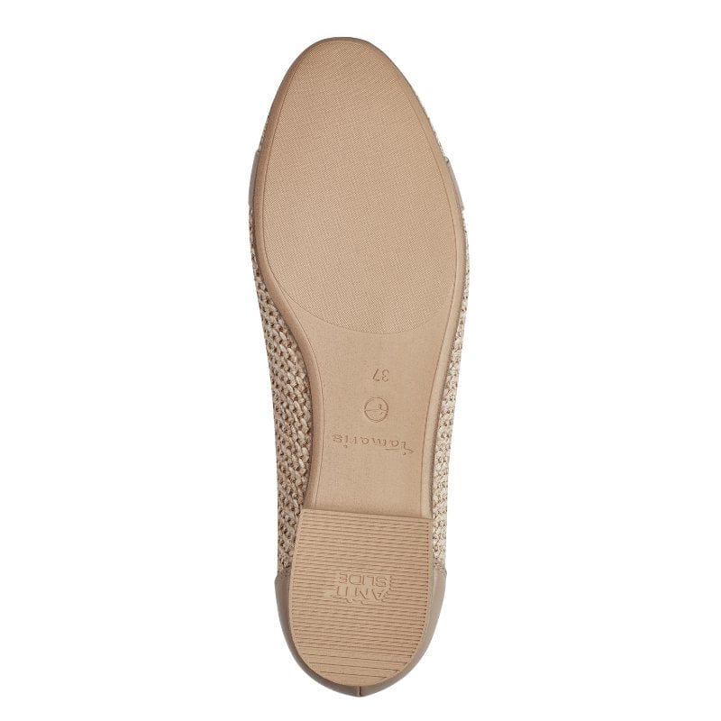 Tamaris Womens Tamaris Womens Taupe Ballerina Shoe 1-22112-42