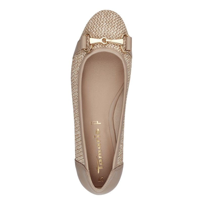 Tamaris Womens Tamaris Womens Taupe Ballerina Shoe 1-22112-42
