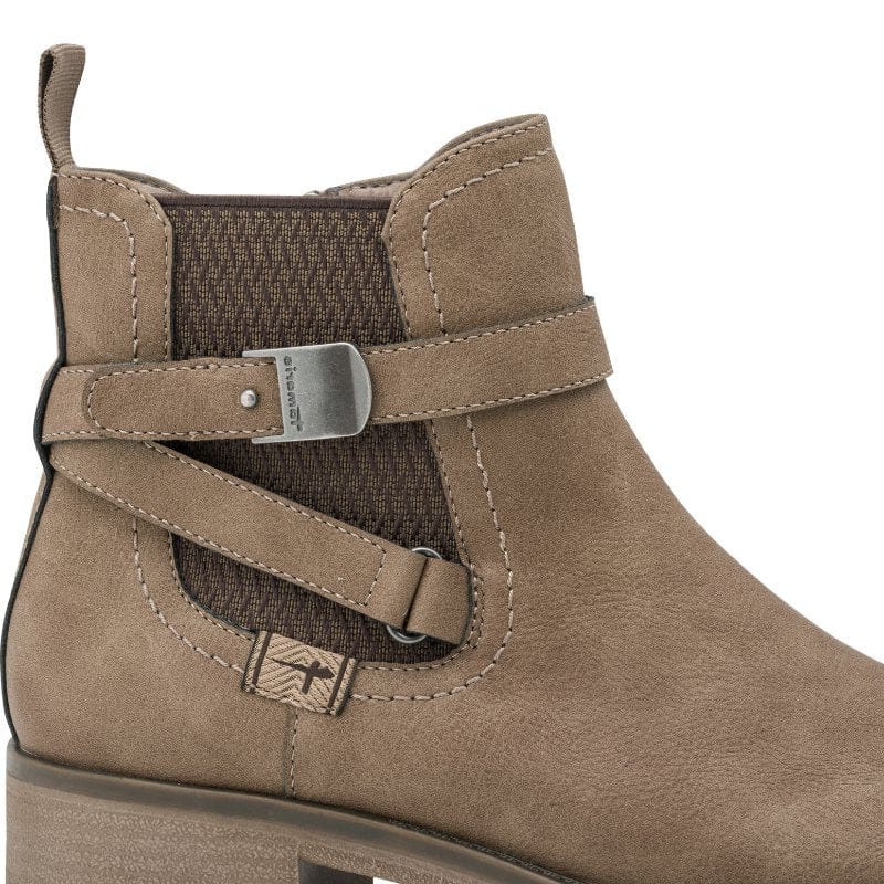 Tamaris Womens Tamaris Womens Taupe Side Zip Ankle Boot 1-25812-47