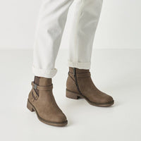 Tamaris Womens Tamaris Womens Taupe Side Zip Ankle Boot 1-25812-47