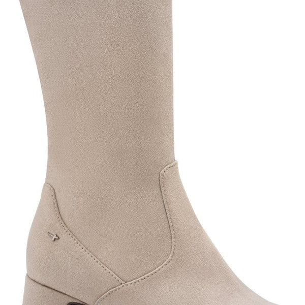 Tamaris Womens Tamaris Womens Taupe Side Zip Knee Boots 1-25520-45