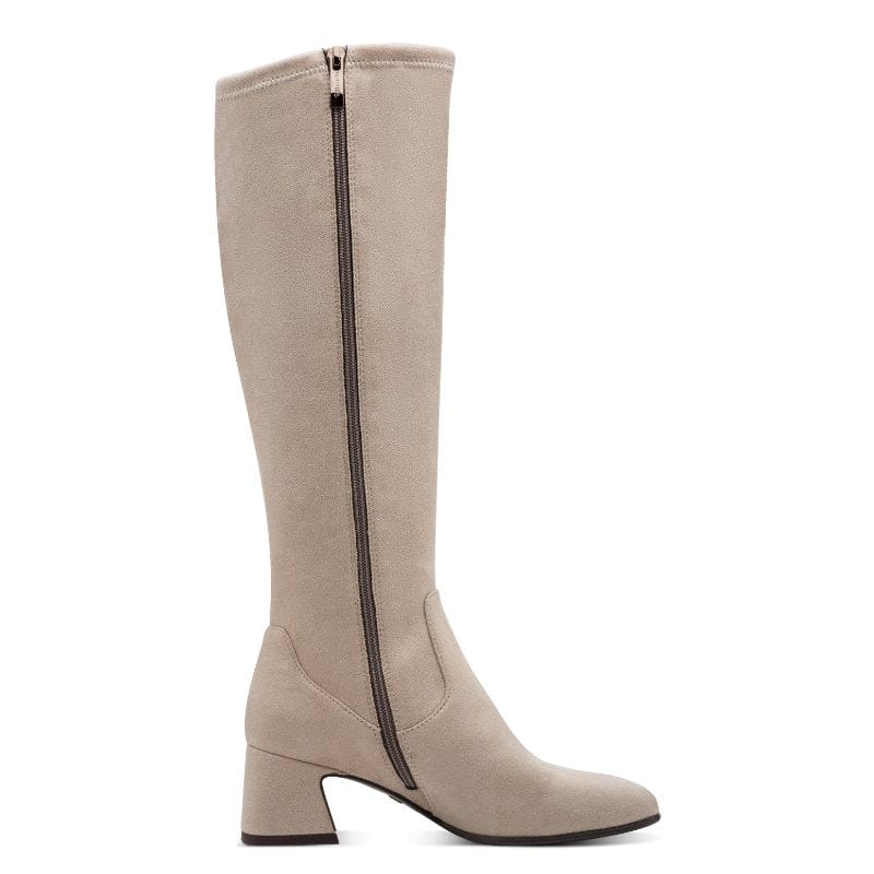 Tamaris Womens Tamaris Womens Taupe Side Zip Knee Boots 1-25520-45