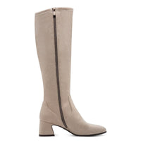 Tamaris Womens Tamaris Womens Taupe Side Zip Knee Boots 1-25520-45