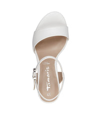 Tamaris Womens Tamaris Womens Vegan White Comfort Sandal Heel - 1-28008-42