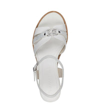 Tamaris Womens Tamaris Womens Wedge White Leather Embellished Summer Sandal - 1-28010-42