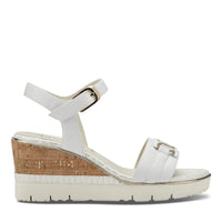 Tamaris Womens Tamaris Womens White High-Heel Sandal 1-28702-42