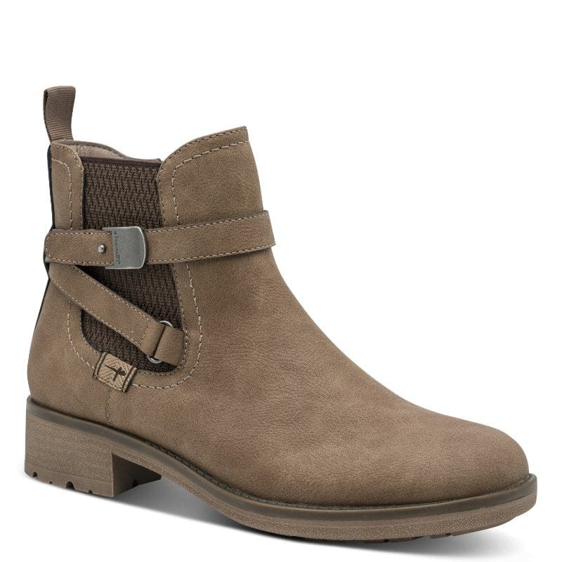 Tamaris Womens TAUPE / 4UK Tamaris Womens Taupe Side Zip Ankle Boot 1-25812-47