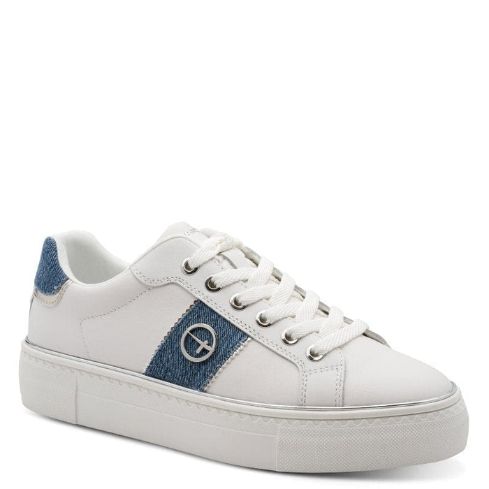 Tamaris Womens WHITE / 3.5UK Tamaris Womens White Lace Up Fashion Trainer 1-23724-42