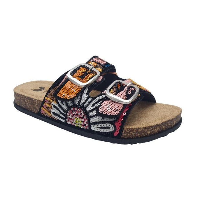 Zanni & Co Womens 3UK / Black OMG Multi Coloured Black Mule Sandal By Zanni & Co - Yinas