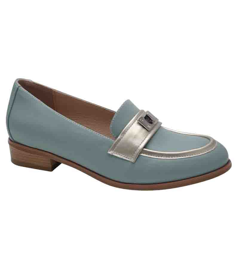 Zanni & Co Womens 3UK / BLUE Zanni & Co Womens Blue Slip In Loafer With Silver Details - Benthuy One