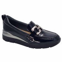 Zanni & Co Womens 5UK / BLACK Zanni & Co Womens Patent Black Slip-On Loafer - Chilan-One