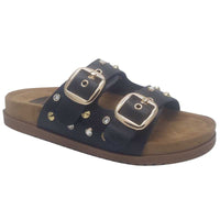 Zanni & Co Womens BLACK / 3UK Drilleys Womens Black Double Strap Fashion Sandal - Ninety Seven