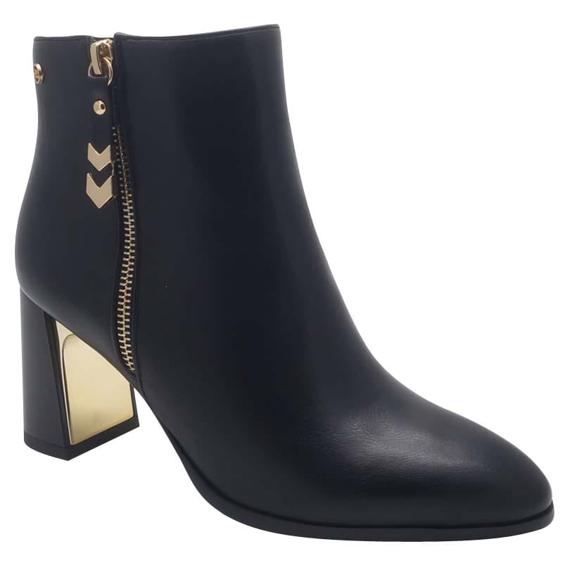 Zanni & Co Womens BLACK / 3UK Zanni & Co Black Matt Side Zip Block Heel Ankel Boot - Lucun