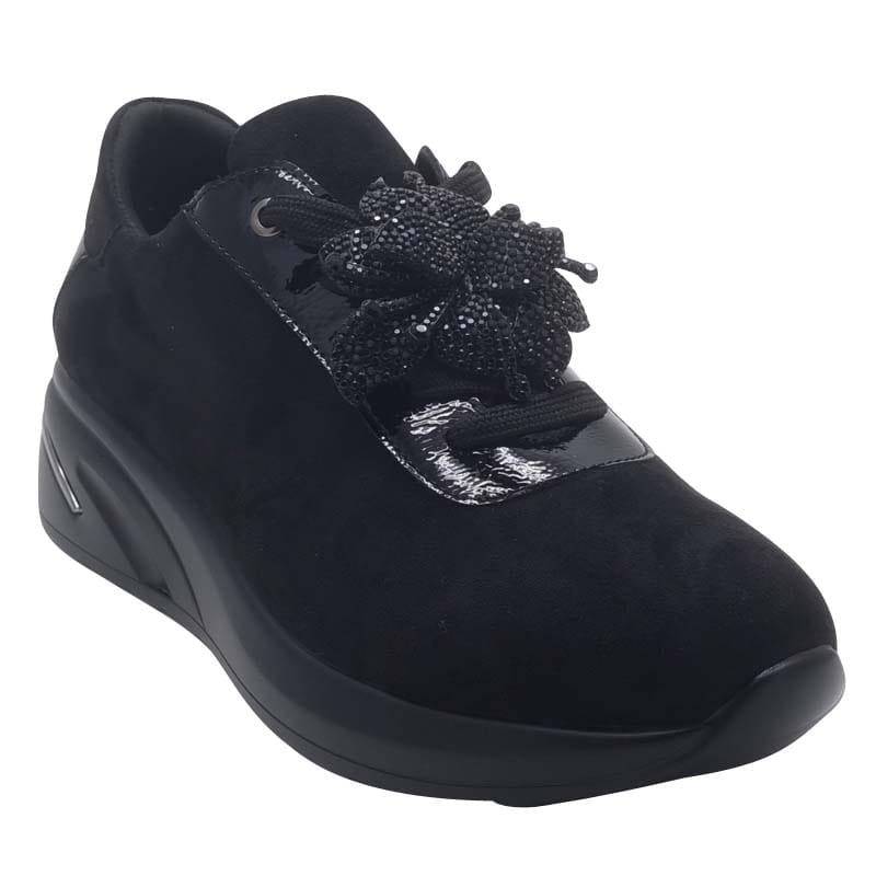 Zanni & Co Womens BLACK / 3UK Zanni & Co Black Suede Lace Up Fashion Trainer - Tianchang One