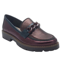 Zanni & Co Womens BURGUNDY / 3UK Zanni & Co Burgundy Slip On Low Heel Loafer - Daqia One