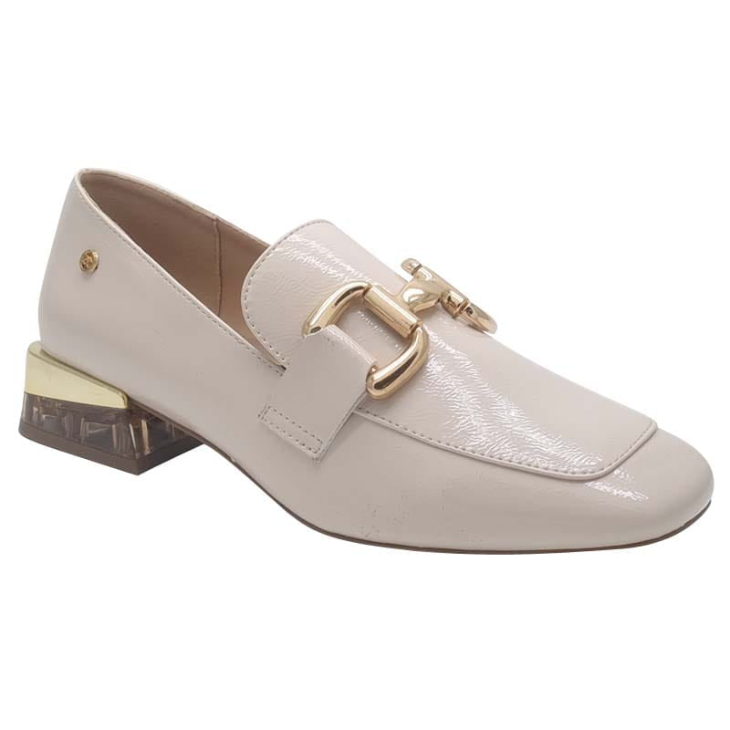 Zanni & Co Womens CREAM / 3UK Zanni & Co Cream Dressy Slip On Block Heel Loafer - Zuluk