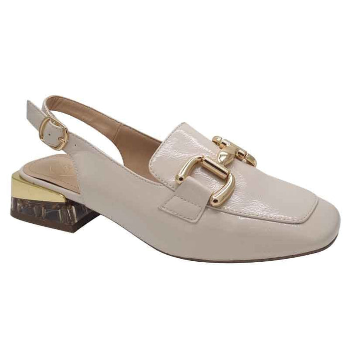 Zanni & Co Womens CREAM / 3UK Zanni & Co Womens Cream Patent Low Heel Dressy Slingback Shoes - Diraz