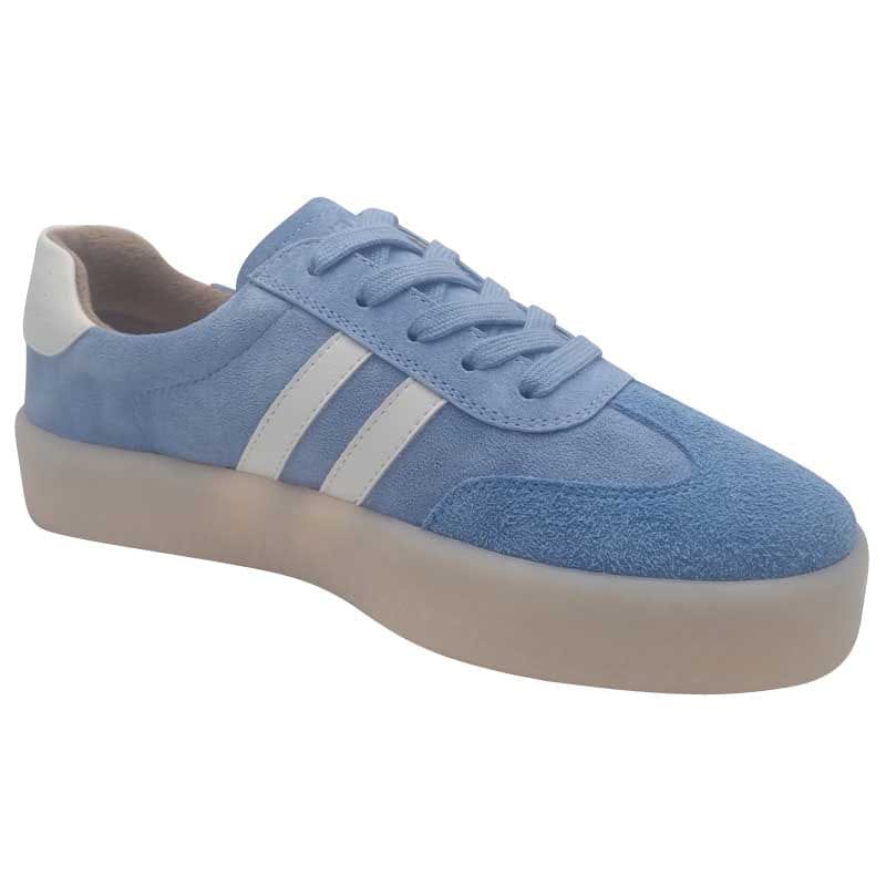 Zanni & Co Womens Drilleys Womens 2 Stripe Blue Fashion Trainer - Fifty Four