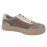 Zanni & Co Womens Drilleys Womens Beige Lace-Up V Design Trainer - Eighty