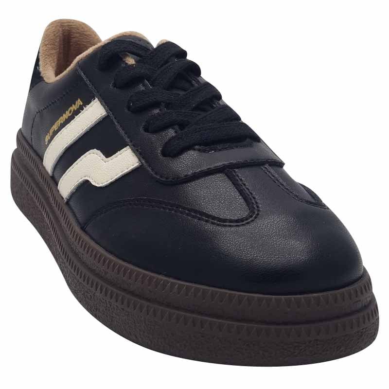 Zanni & Co Womens Drilleys Womens Black Samba Look Trainer - Eighty Two