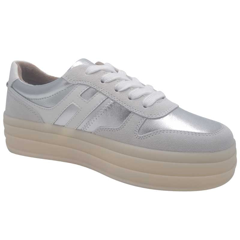 Zanni & Co Womens Drilleys Womens Chunky Silver Outsole Fashion Trainer - Ninety Three