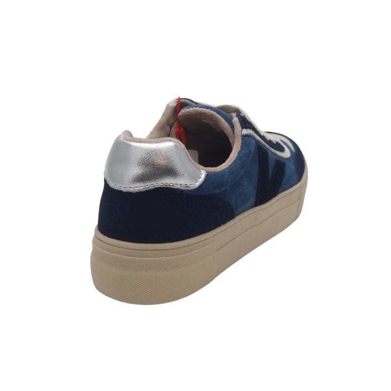 Zanni & Co Womens Drilleys Womens Navy Blue Lace-Up Trainer - Eighty