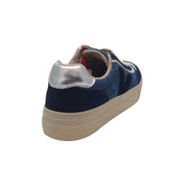 Zanni & Co Womens Drilleys Womens Navy Blue Lace-Up Trainer - Eighty