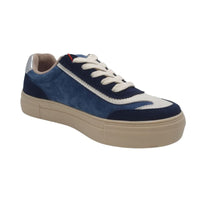 Zanni & Co Womens Drilleys Womens Navy Blue Lace-Up Trainer - Eighty