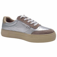 Zanni & Co Womens Drilleys Womens Silver V Design Side Zip Trainer - Eighty One