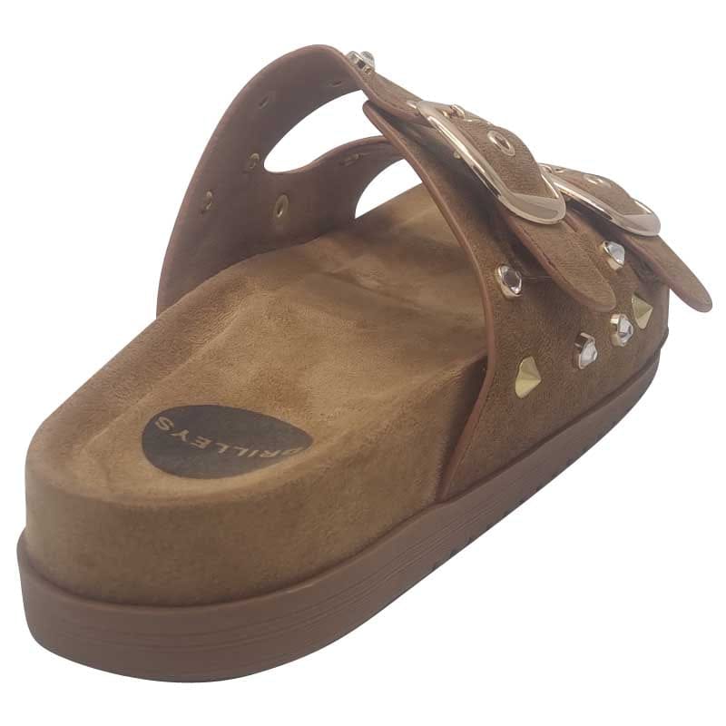 Zanni & Co Womens Drilleys Womens Tan Double Strap Fashion Sandal - Ninety Seven