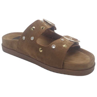 Zanni & Co Womens Drilleys Womens Tan Double Strap Fashion Sandal - Ninety Seven