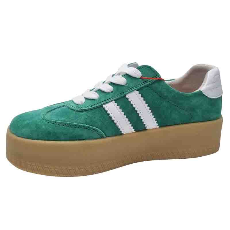 Zanni & Co Womens GREEN / 3UK Drilleys Womens Green Platform Trainer - Seventy Eight
