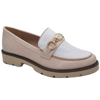 Zanni & Co Womens NUDE / 3UK Zanni & Co Womens Nude Slip On Low Heel Loafer - Saphin