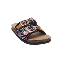 Zanni & Co Womens OMG Multi Coloured Black Mule Sandal By Zanni & Co - Yinas