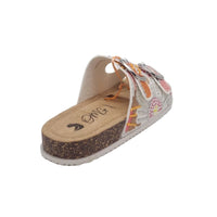Zanni & Co Womens OMG Multi Coloured White Mule Sandal By Zanni & Co - Yinas