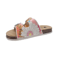 Zanni & Co Womens OMG Multi Coloured White Mule Sandal By Zanni & Co - Yinas