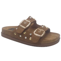 Zanni & Co Womens TAN / 3UK Drilleys Womens Tan Double Strap Fashion Sandal - Ninety Seven