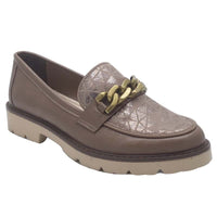 Zanni & Co Womens TAUPE / 3UK Zanni & Co Taupe Slip On Low Heel Loafer - Daqia One